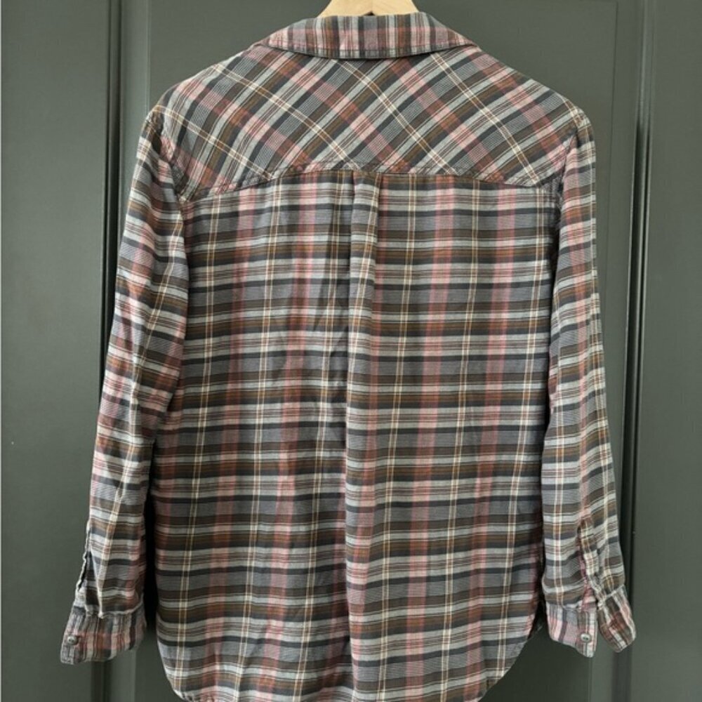 Melrose and Market Plaid Flannel Buttoned Plaid Warm Rustic w Front Pockets SM - Picture 3 of 7